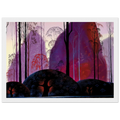 Mauve, Red and Purple Framed Poster | Eyvind Earle Framed Prints Wall Art | Eyvind Earle Prints