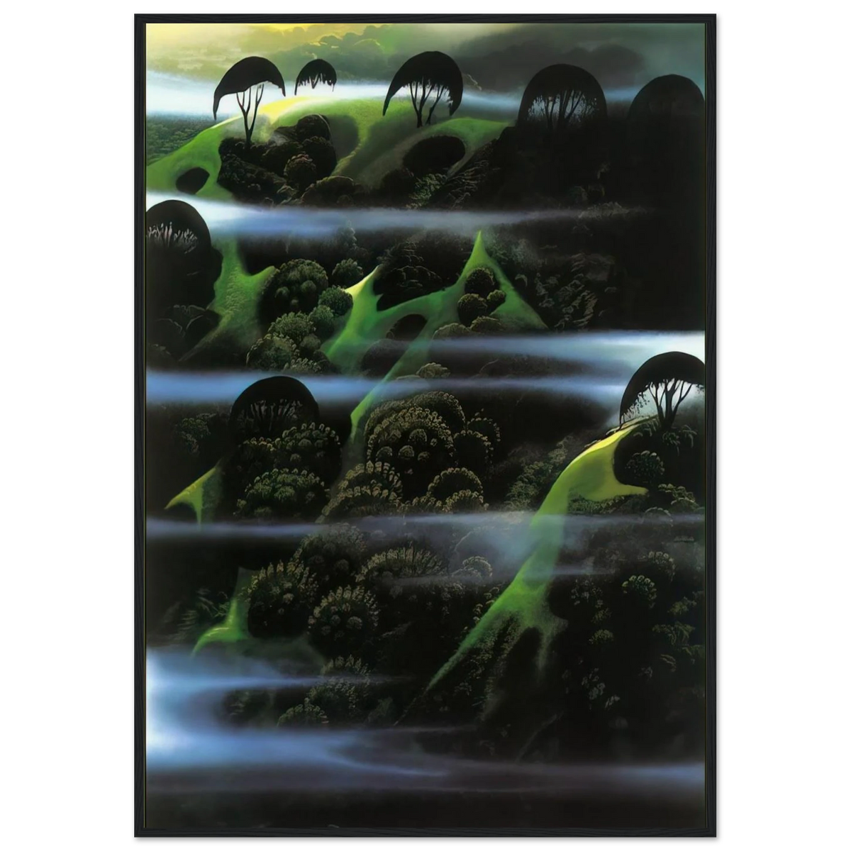 Early Morning Fog Framed Poster | Eyvind Earle Framed Prints Wall Art | Eyvind Earle Prints