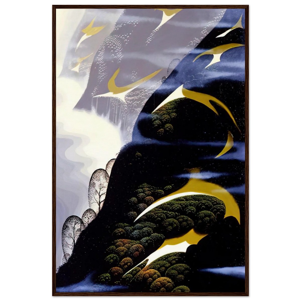 Copy of Sea mist and Pastures Framed Poster | Eyvind Earle Framed Prints Wall Art | Eyvind Earle Prints