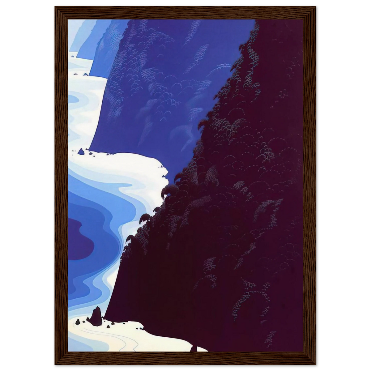 Blue Big Sur Framed Poster | Eyvind Earle Framed Prints Wall Art | Eyvind Earle Prints