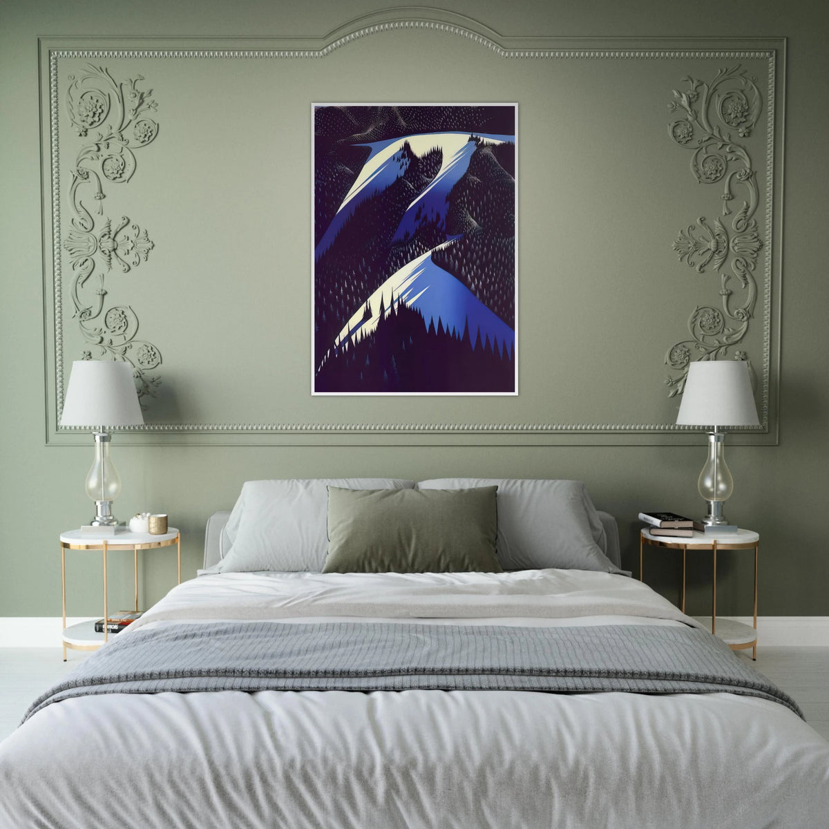 Black Evergreen Forest Framed Poster | Eyvind Earle Framed Prints Wall Art | Eyvind Earle Prints