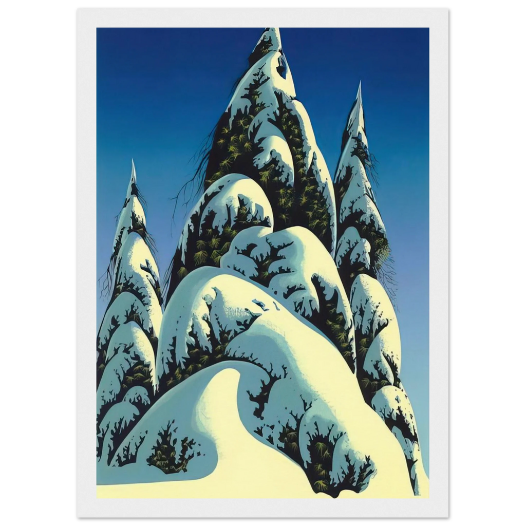 New Fallen Snow Framed Poster | Eyvind Earle Framed Prints Wall Art | Eyvind Earle Prints