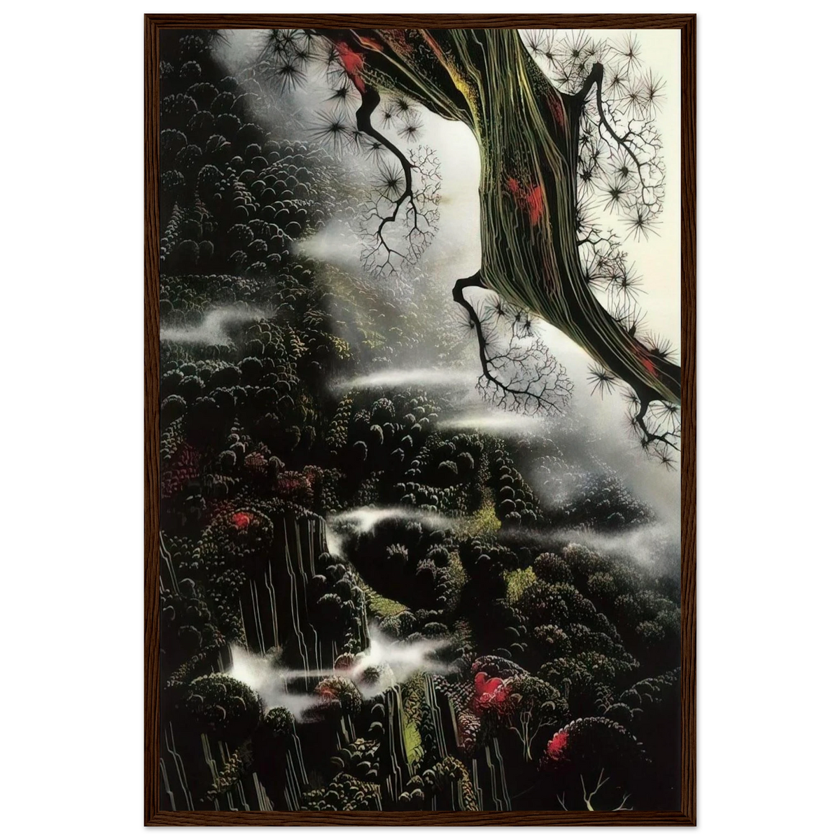 Wisps of Fog and Branch Framed Poster | Eyvind Earle Framed Prints Wall Art | Eyvind Earle Prints