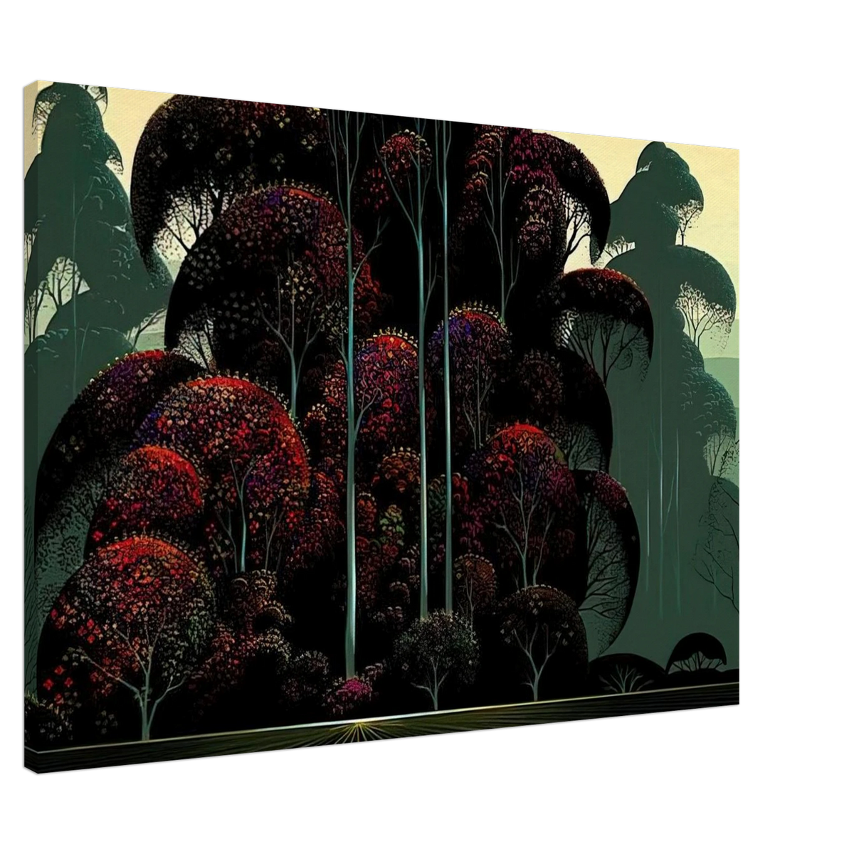 Crimson Autumn Canvas | Eyvind Earle Canvas | Eyvind Earle Prints