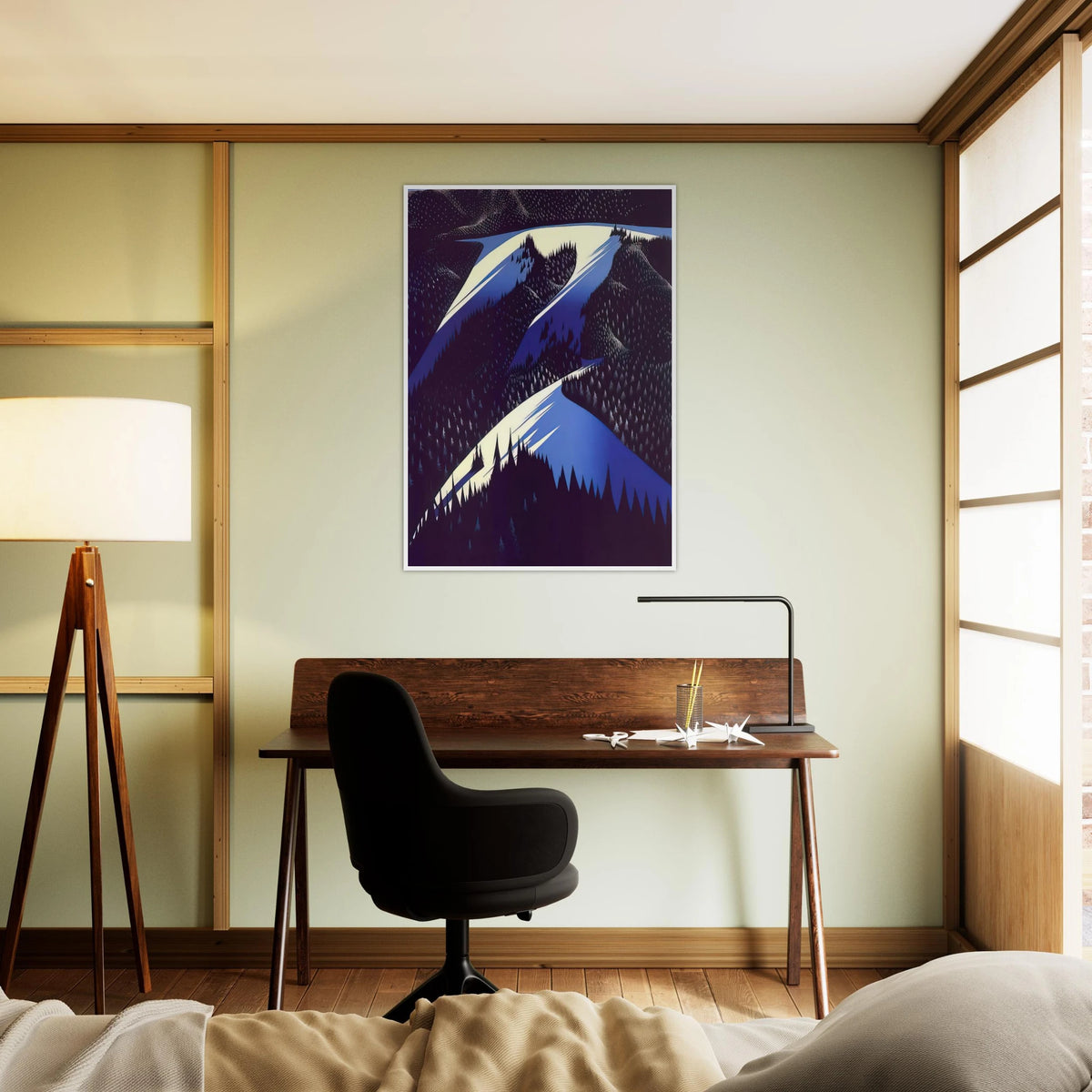 Black Evergreen Forest Framed Poster | Eyvind Earle Framed Prints Wall Art | Eyvind Earle Prints