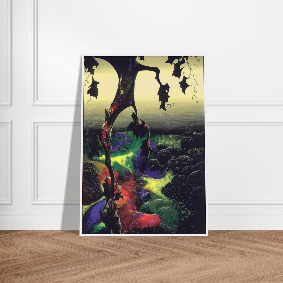 Crimson Red and Gold Framed Poster | Eyvind Earle Framed Prints Wall Art | Eyvind Earle Prints