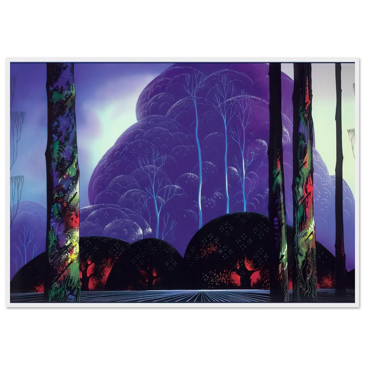 Purple Sunset Framed Poster | Eyvind Earle Framed Prints Wall Art | Eyvind Earle Prints