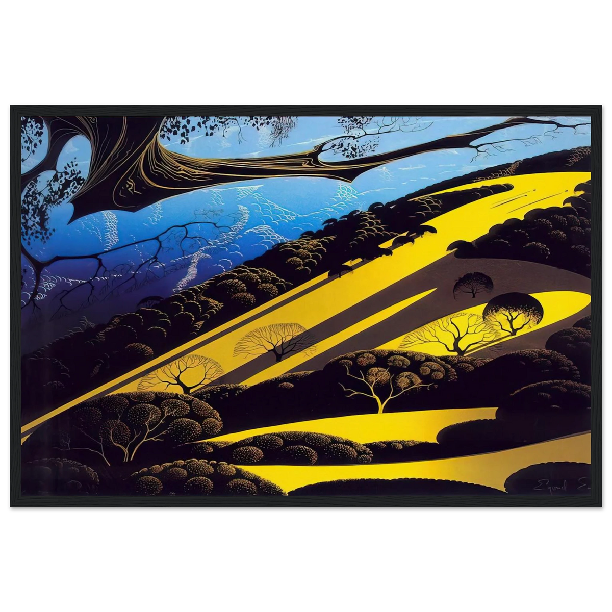 Gaviota Pass Framed Poster | Eyvind Earle Framed Prints Wall Art | Eyvind Earle Prints