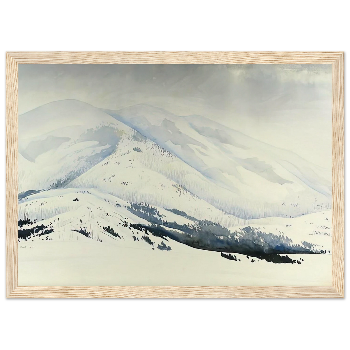 Snowy Mountain Framed Poster | Eyvind Earle Framed Prints Wall Art | Eyvind Earle Prints