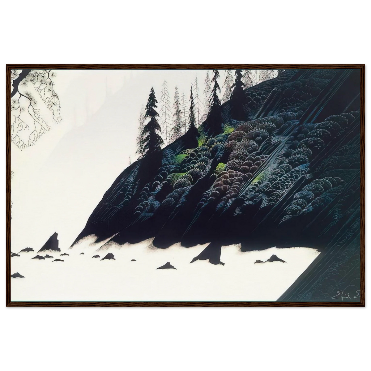 Spruce Redwoods and Pine Framed Poster | Eyvind Earle Framed Prints Wall Art | Eyvind Earle Prints