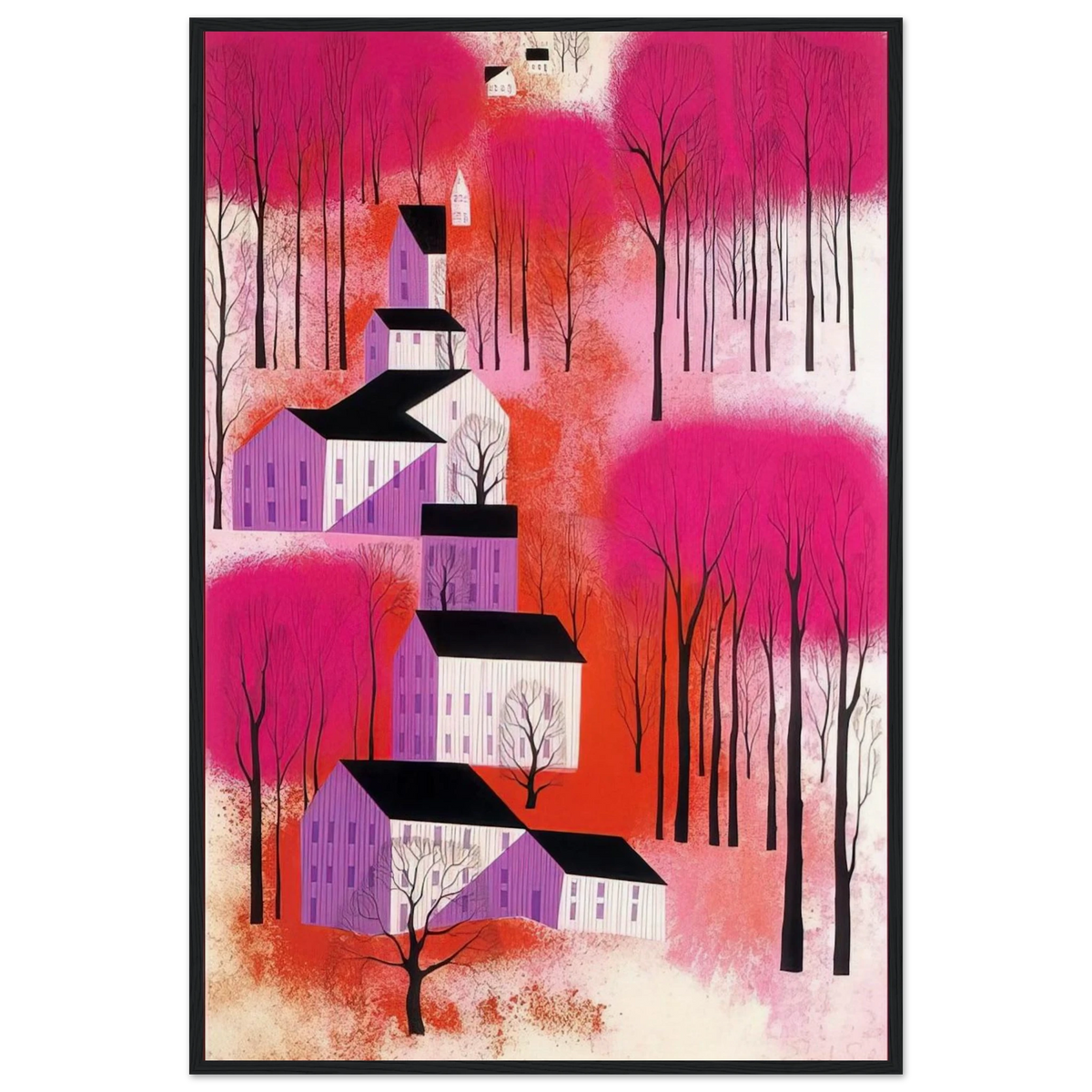 Autumn Sunset Framed Poster | Eyvind Earle Framed Prints Wall Art | Eyvind Earle Prints