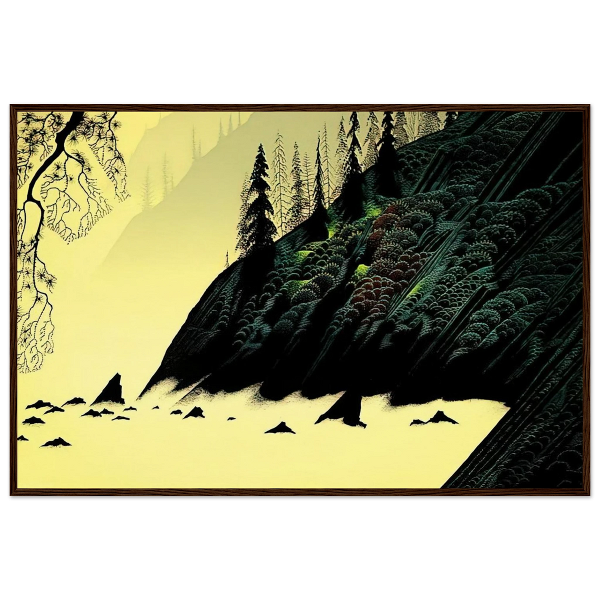 Spruce Redwood and Pine Framed Poster | Eyvind Earle Framed Prints Wall Art | Eyvind Earle Prints