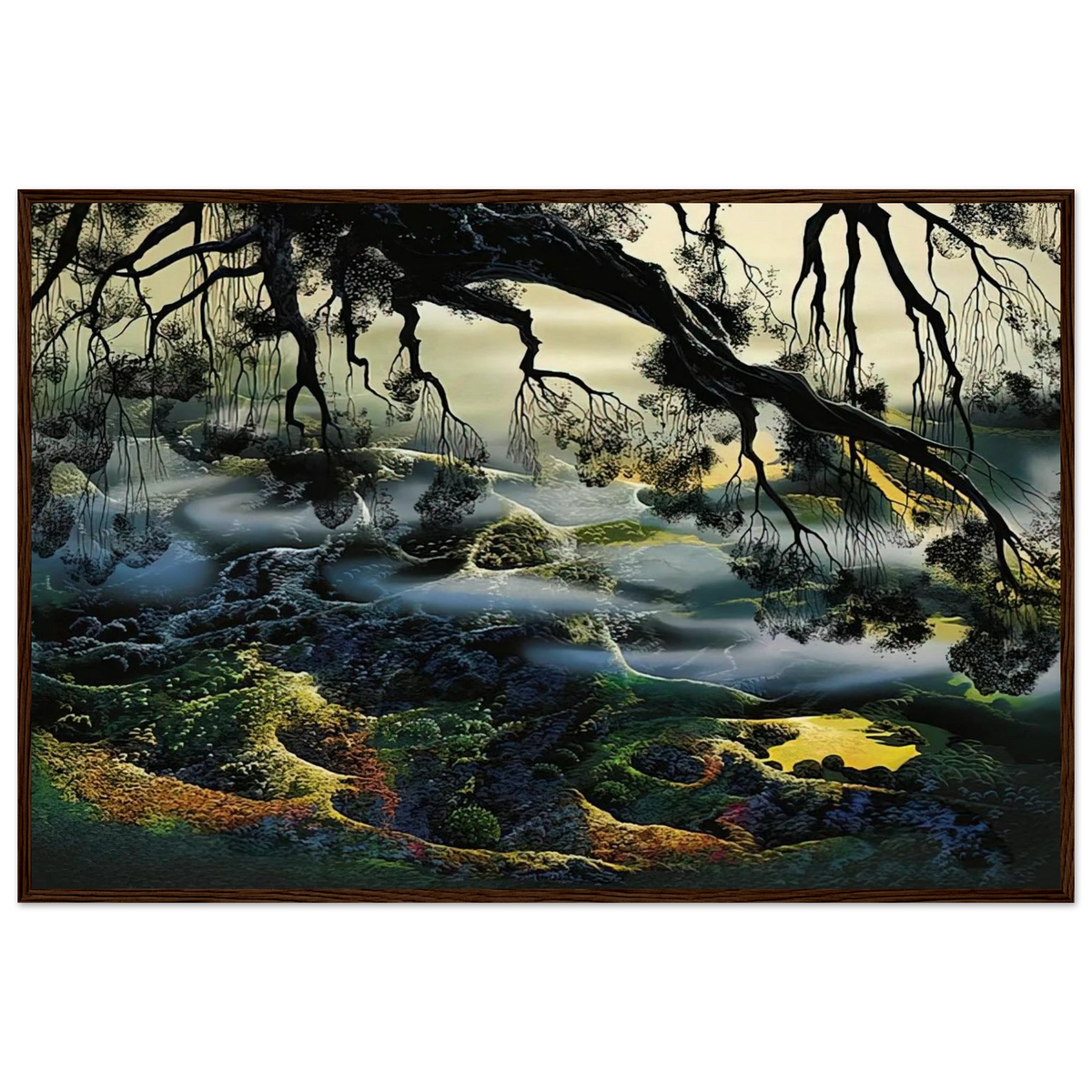 Fog Passes By Framed Poster | Eyvind Earle Framed Prints Wall Art | Eyvind Earle Prints