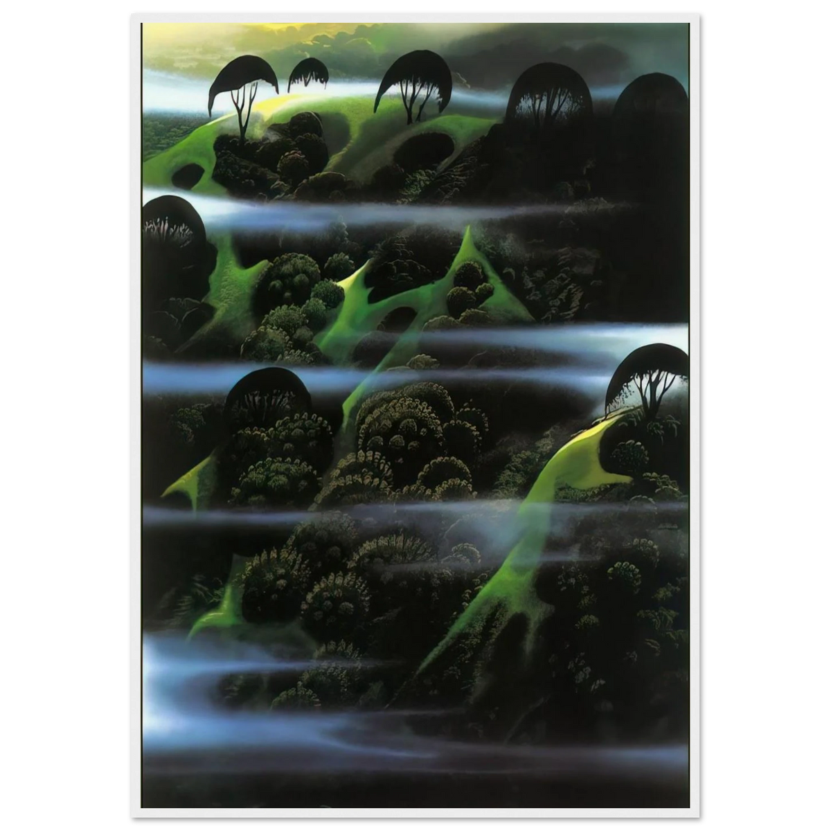 Early Morning Fog Framed Poster | Eyvind Earle Framed Prints Wall Art | Eyvind Earle Prints