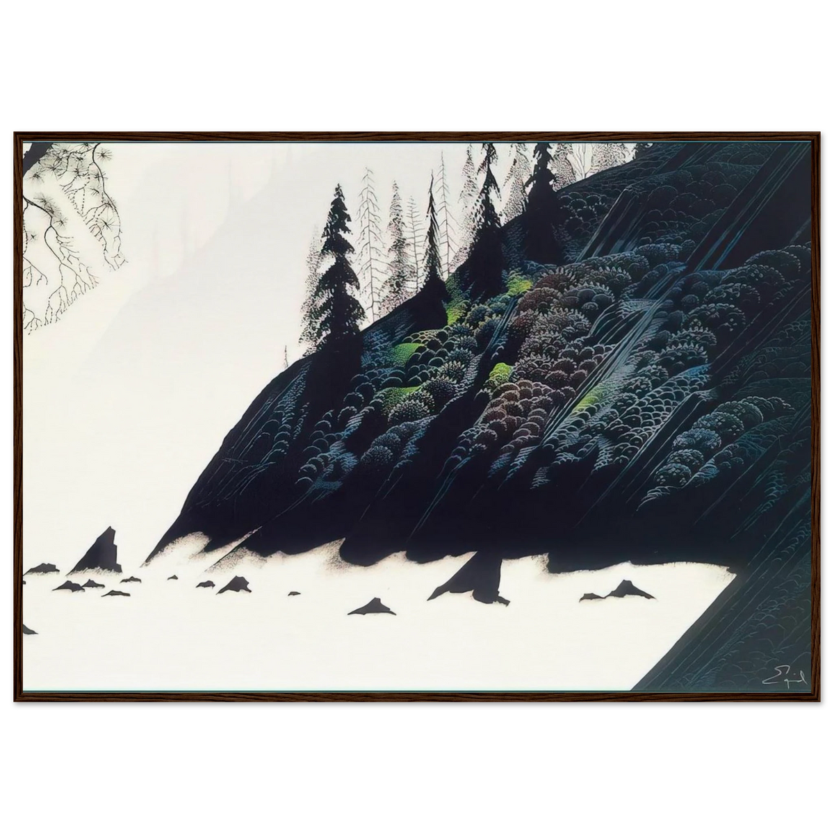 Spruce Redwoods and Pine Framed Poster | Eyvind Earle Framed Prints Wall Art | Eyvind Earle Prints