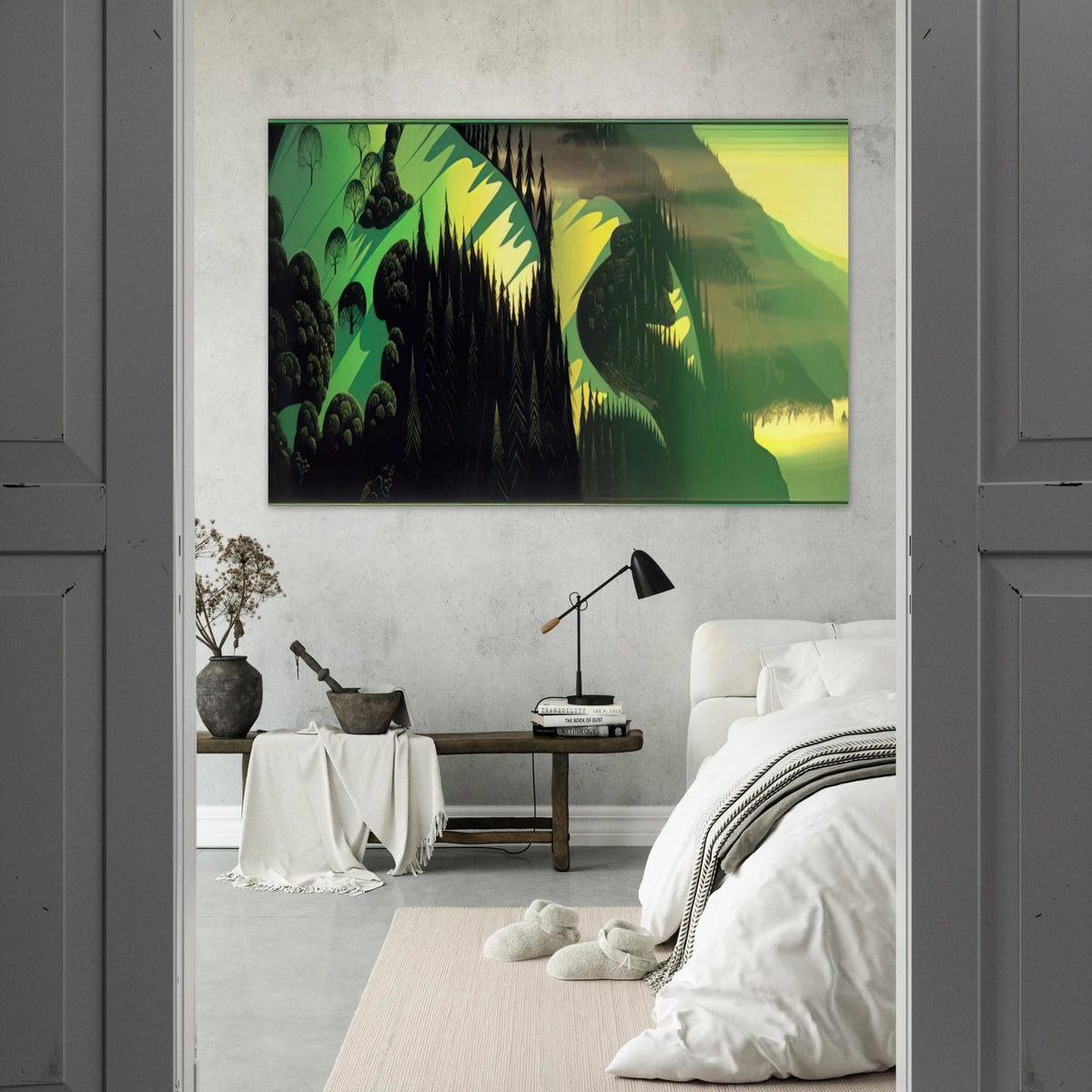 Three Pastures by the Sea Poster | Eyvind Earle Poster | Eyvind Earle Prints