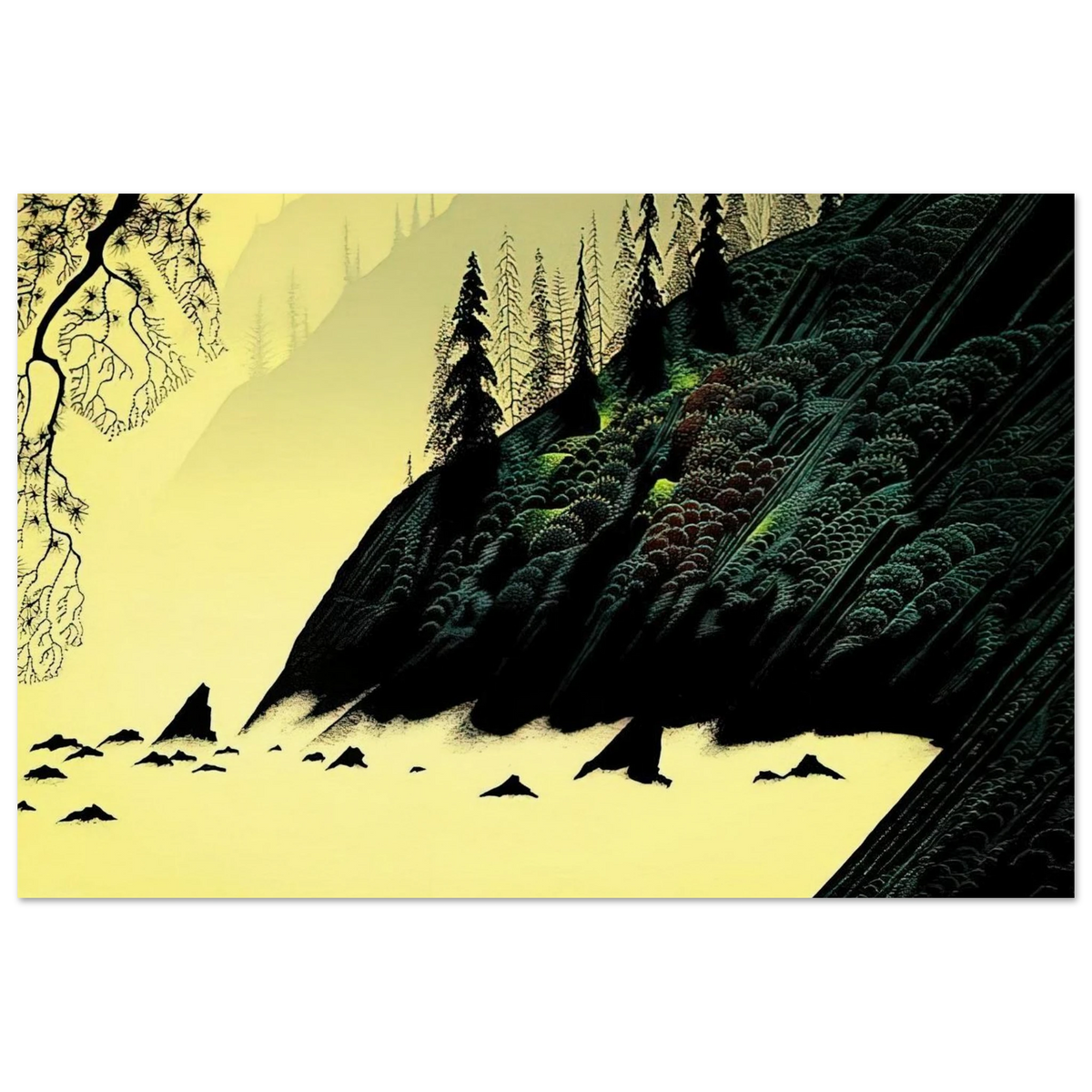 Spruce Redwood and Pine Poster | Eyvind Earle Poster | Eyvind Earle Prints