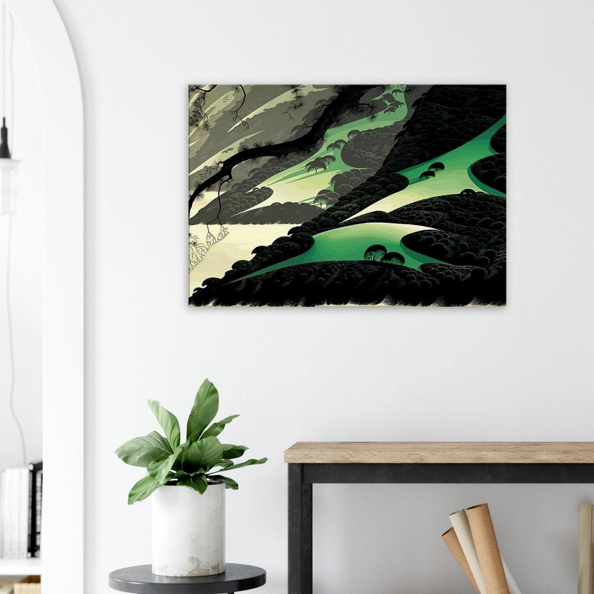 Green Big Sur Canvas | Eyvind Earle Canvas | Eyvind Earle Prints