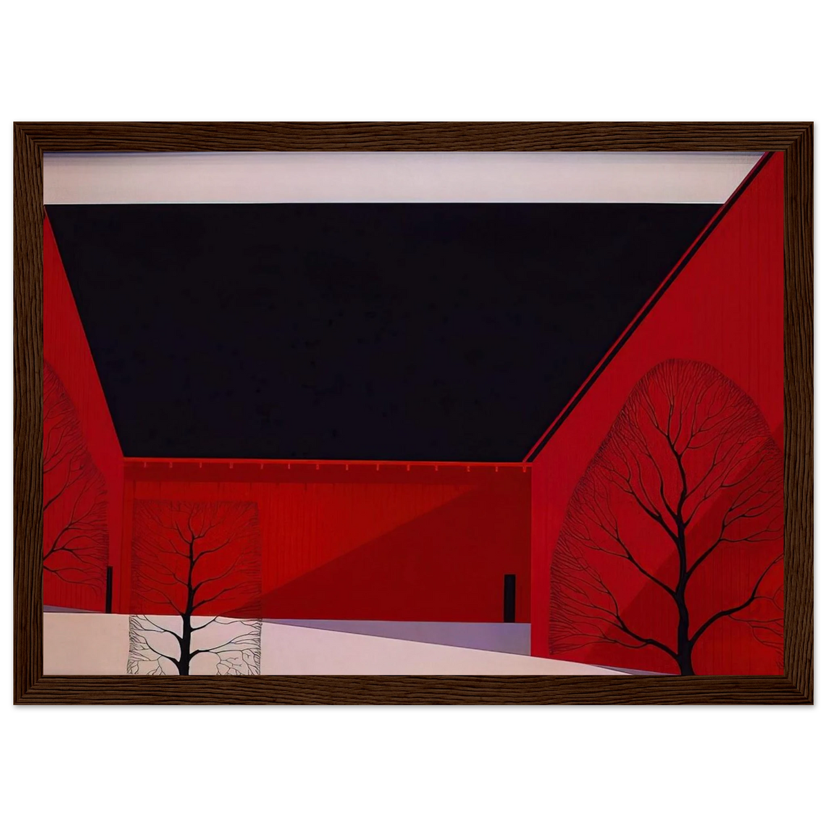 Western Barns Framed Poster | Eyvind Earle Framed Prints Wall Art | Eyvind Earle Prints