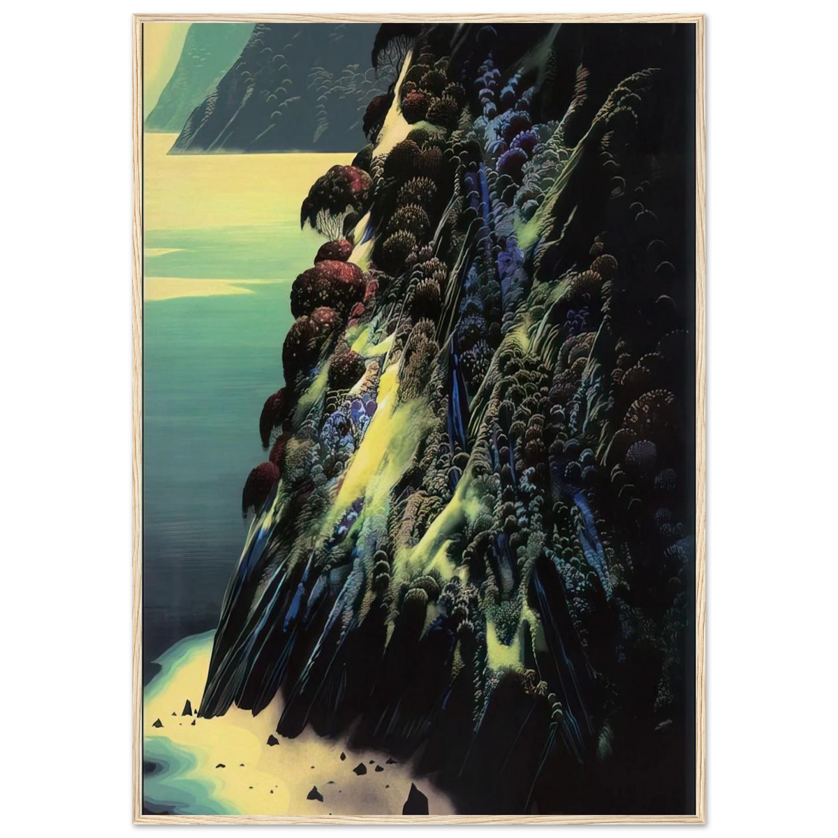 Big Sur Poem Framed Poster | Eyvind Earle Framed Prints Wall Art | Eyvind Earle Prints
