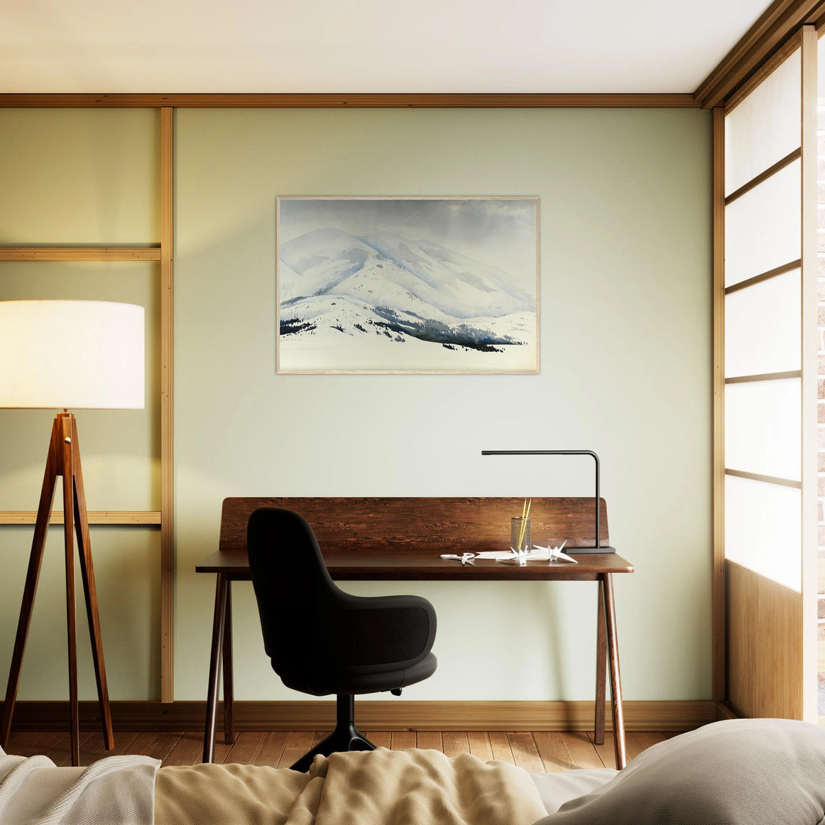 Snowy Mountain Framed Poster | Eyvind Earle Framed Prints Wall Art | Eyvind Earle Prints
