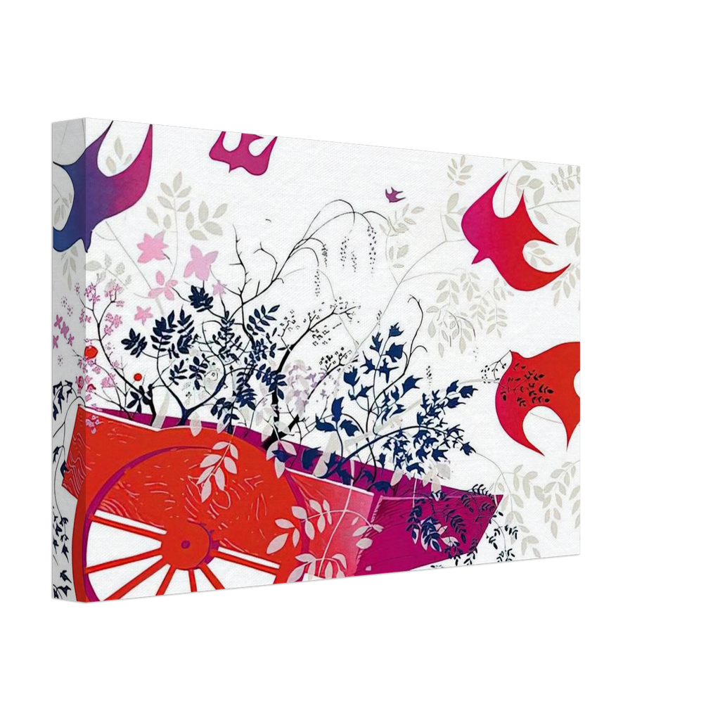 Red Wagon & Foliage Canvas | Eyvind Earle Canvas | Eyvind Earle Prints