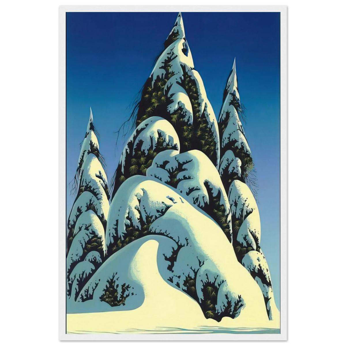 New Fallen Snow Framed Poster | Eyvind Earle Framed Prints Wall Art | Eyvind Earle Prints