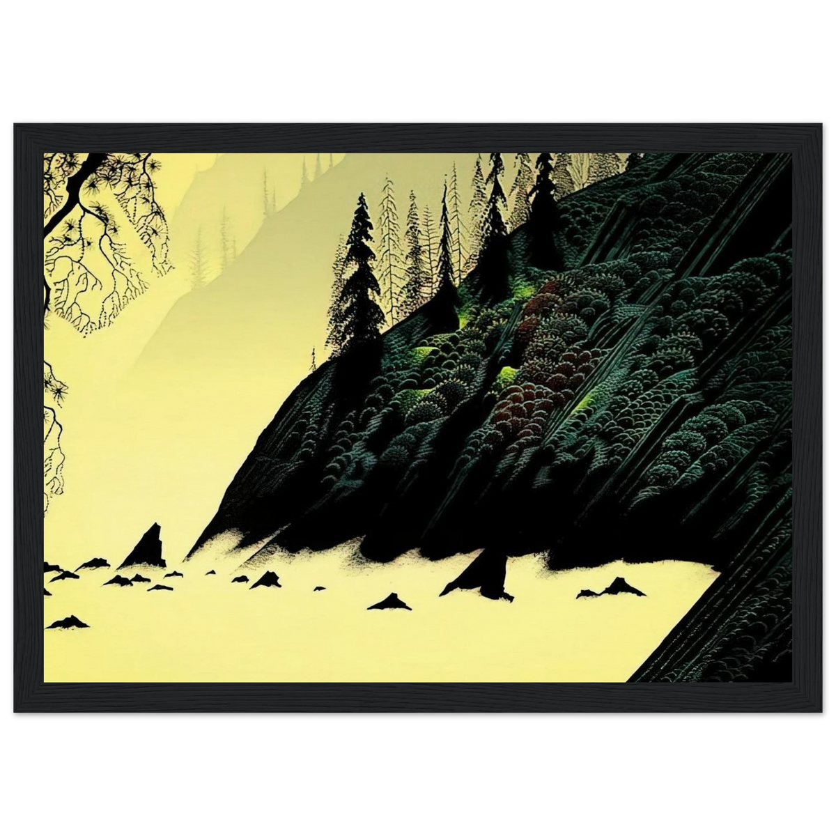 Spruce Redwood and Pine Framed Poster | Eyvind Earle Framed Prints Wall Art | Eyvind Earle Prints