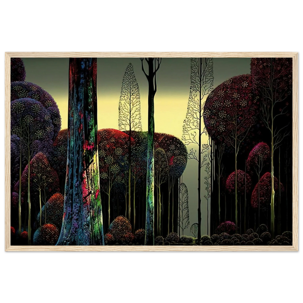 Gothic Forest Framed Poster | Eyvind Earle Framed Prints Wall Art | Eyvind Earle Prints