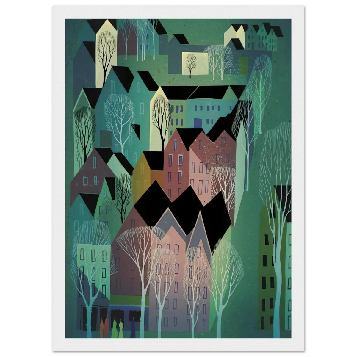 Village Framed Poster | Eyvind Earle Framed Prints Wall Art | Eyvind Earle Prints