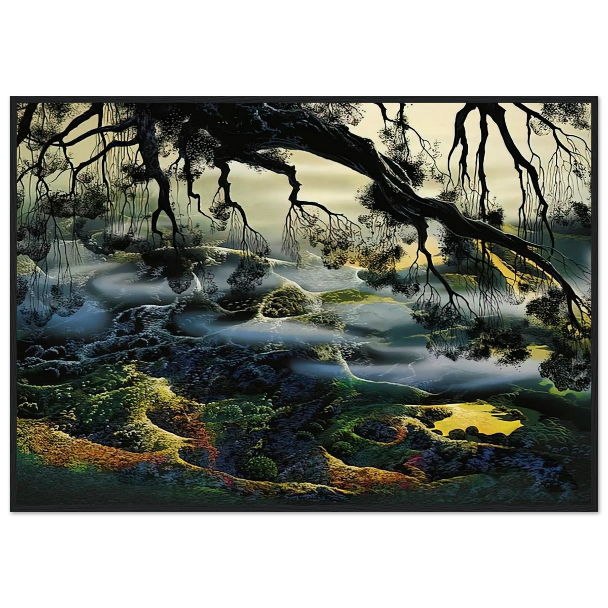 Fog Passes By Framed Poster | Eyvind Earle Framed Prints Wall Art | Eyvind Earle Prints