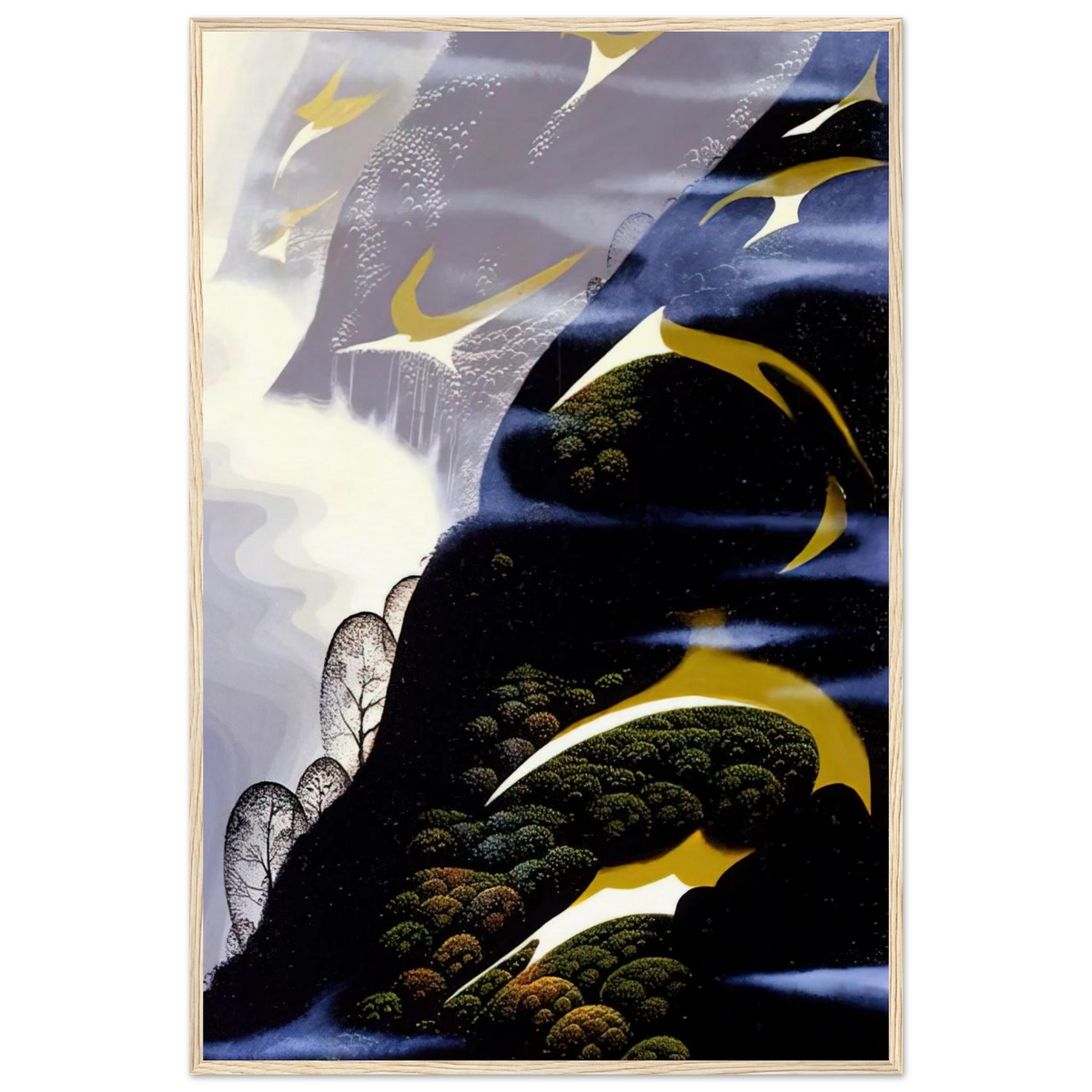 Copy of Sea mist and Pastures Framed Poster | Eyvind Earle Framed Prints Wall Art | Eyvind Earle Prints