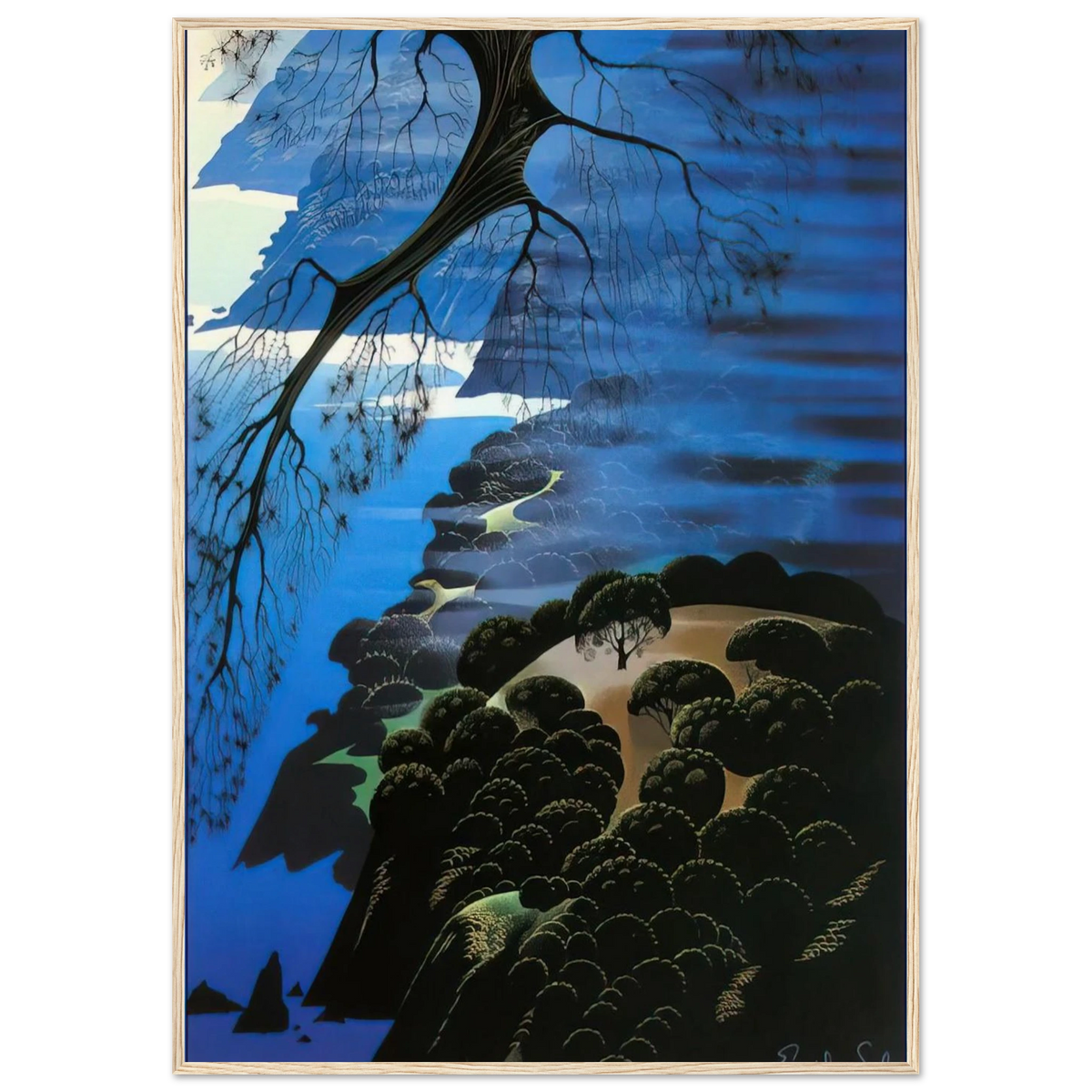 Mystical Coastline Framed Poster | Eyvind Earle Framed Prints Wall Art | Eyvind Earle Prints