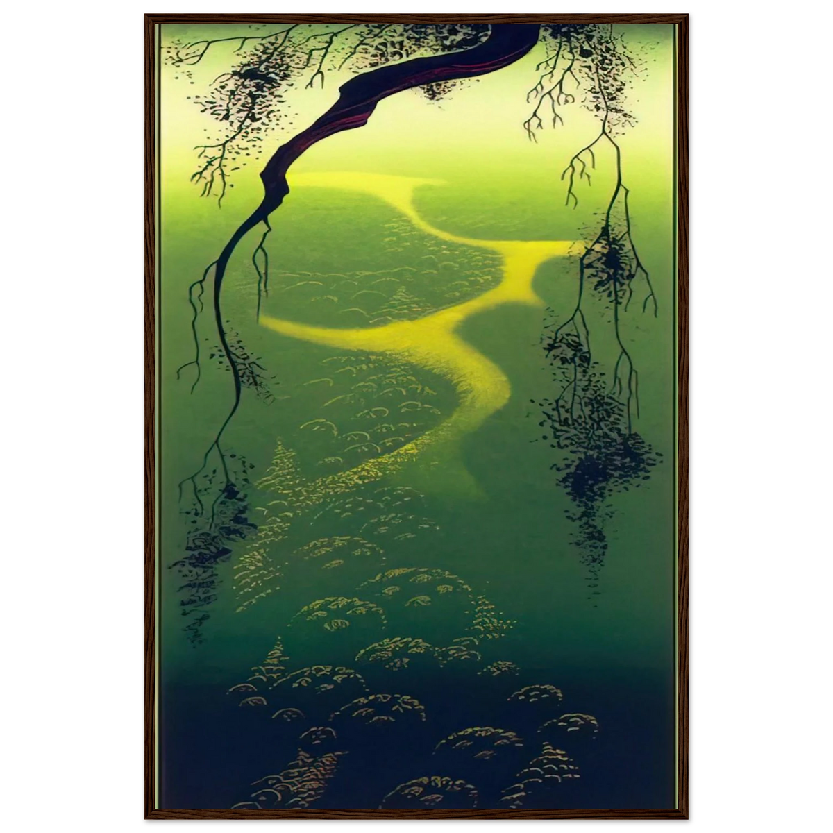 Green Mist Framed Poster | Eyvind Earle Framed Prints Wall Art | Eyvind Earle Prints