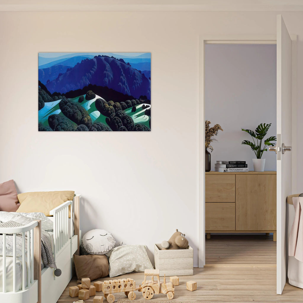 Three Fields and a Mountain Canvas | Eyvind Earle Canvas | Eyvind Earle Prints