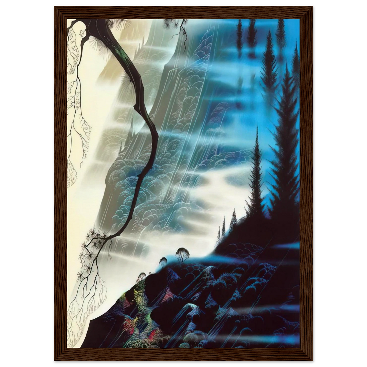 Sea Cliffs and Redwoods Framed Poster | Eyvind Earle Framed Prints Wall Art | Eyvind Earle Prints