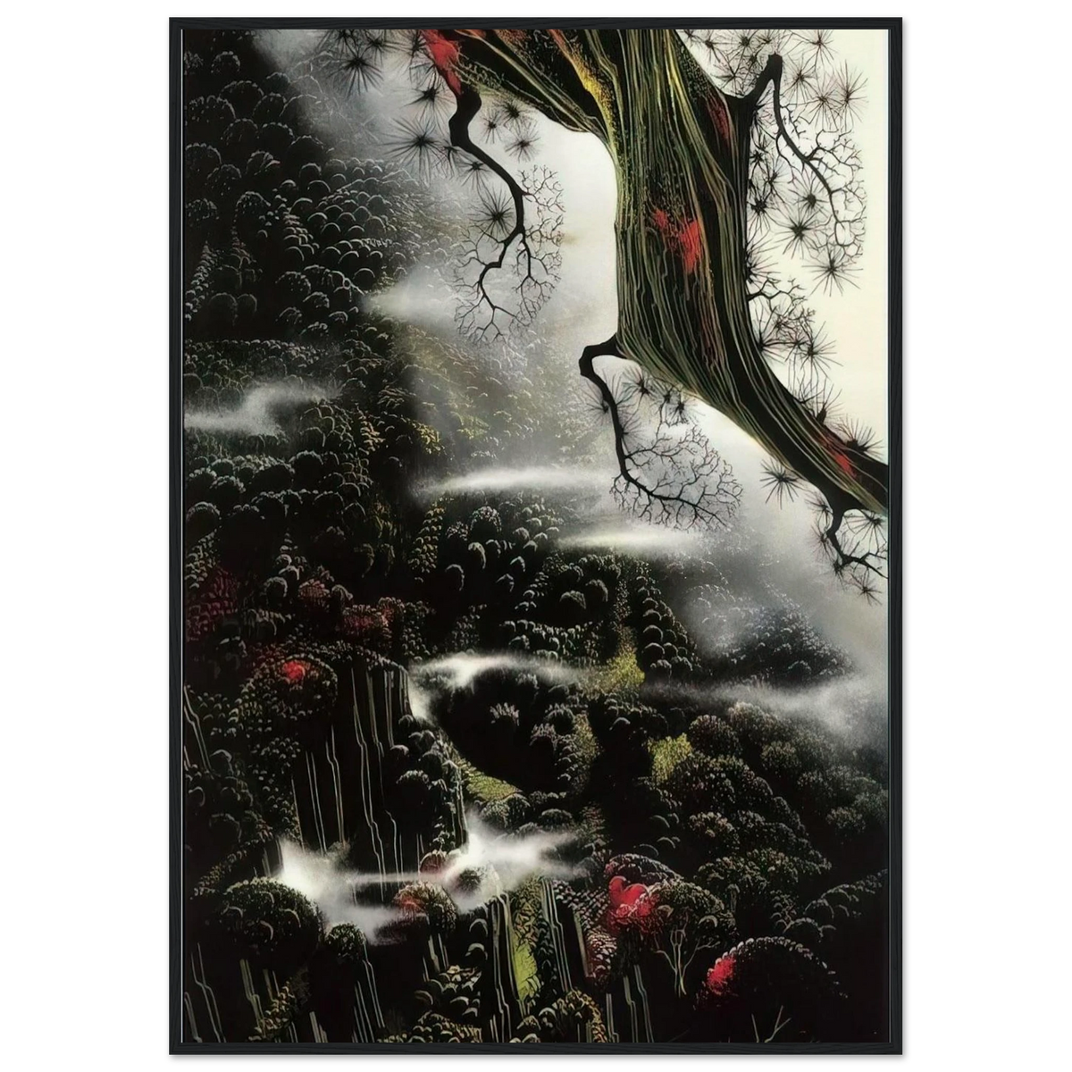 Wisps of Fog and Branch Framed Poster | Eyvind Earle Framed Prints Wall Art | Eyvind Earle Prints
