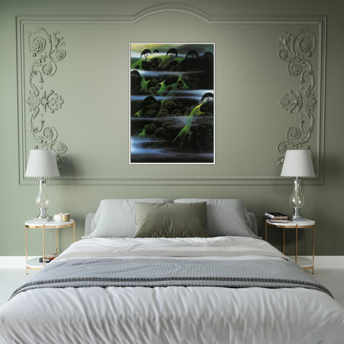 Early Morning Fog Framed Poster | Eyvind Earle Framed Prints Wall Art | Eyvind Earle Prints
