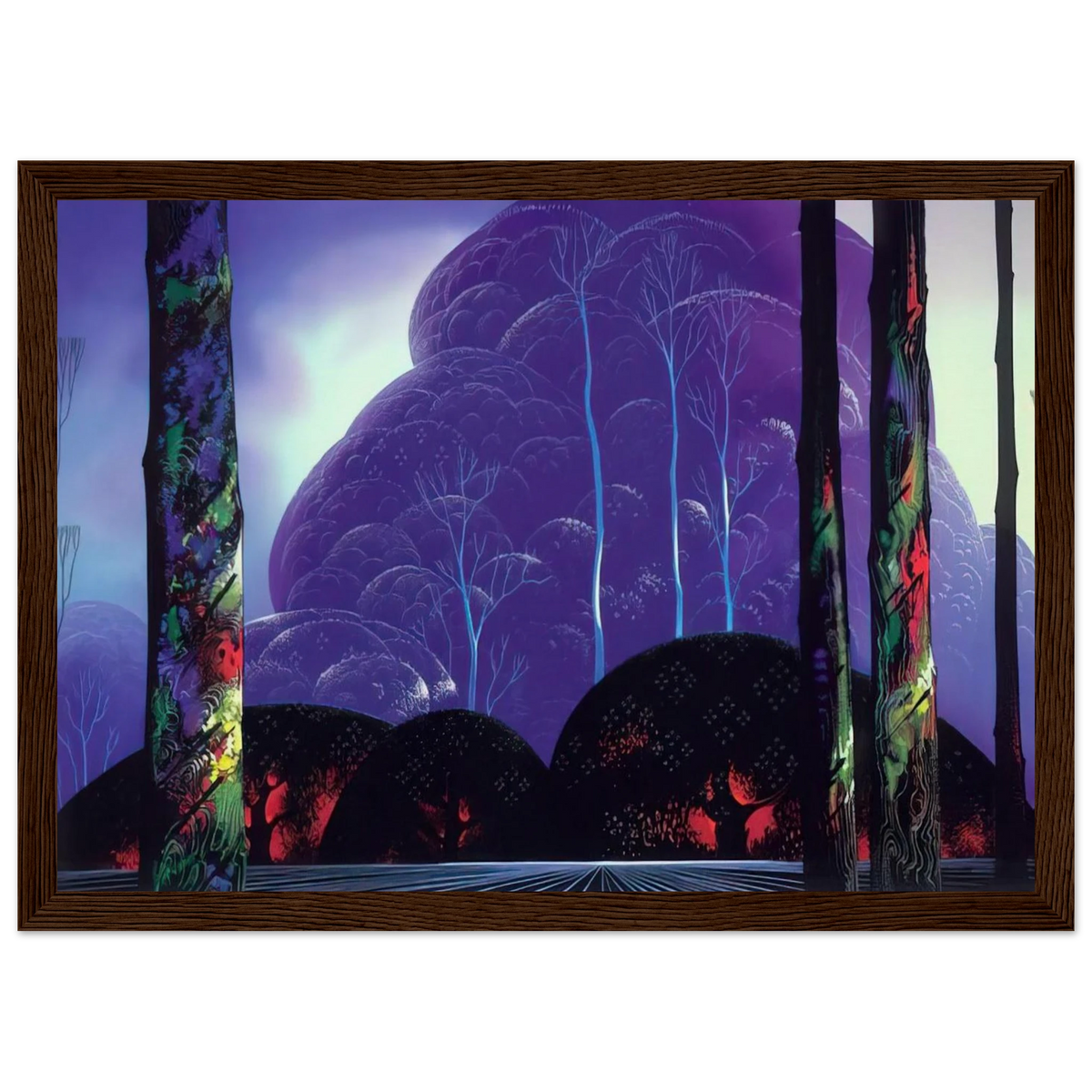 Purple Sunset Framed Poster | Eyvind Earle Framed Prints Wall Art | Eyvind Earle Prints