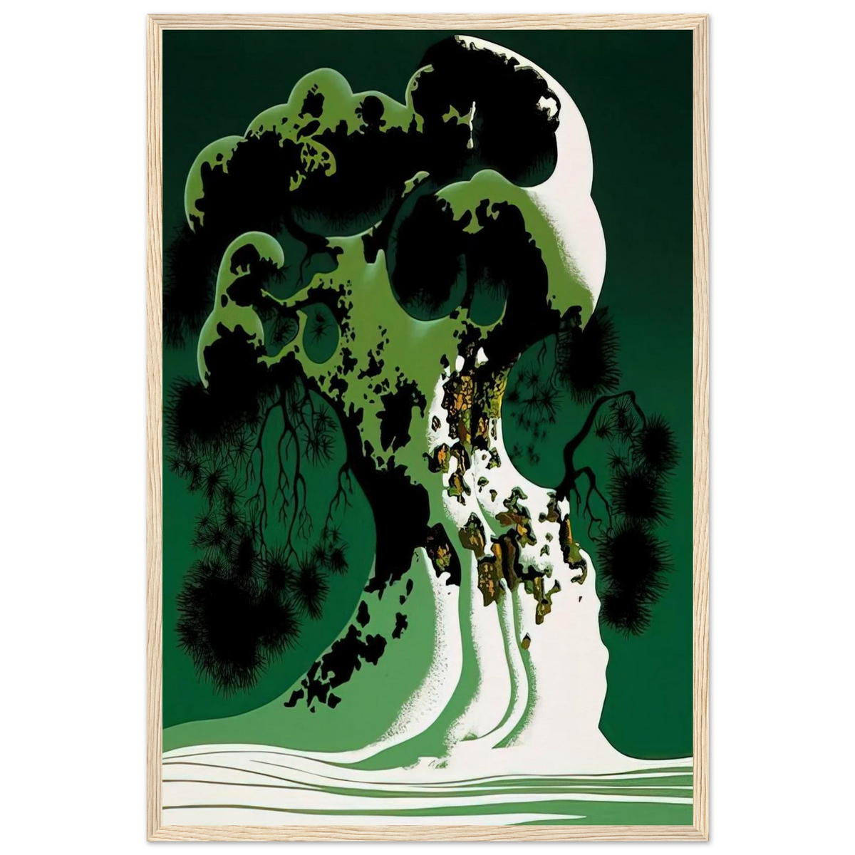 Snow Covered Bonsai Framed Poster | Eyvind Earle Framed Prints Wall Art | Eyvind Earle Prints