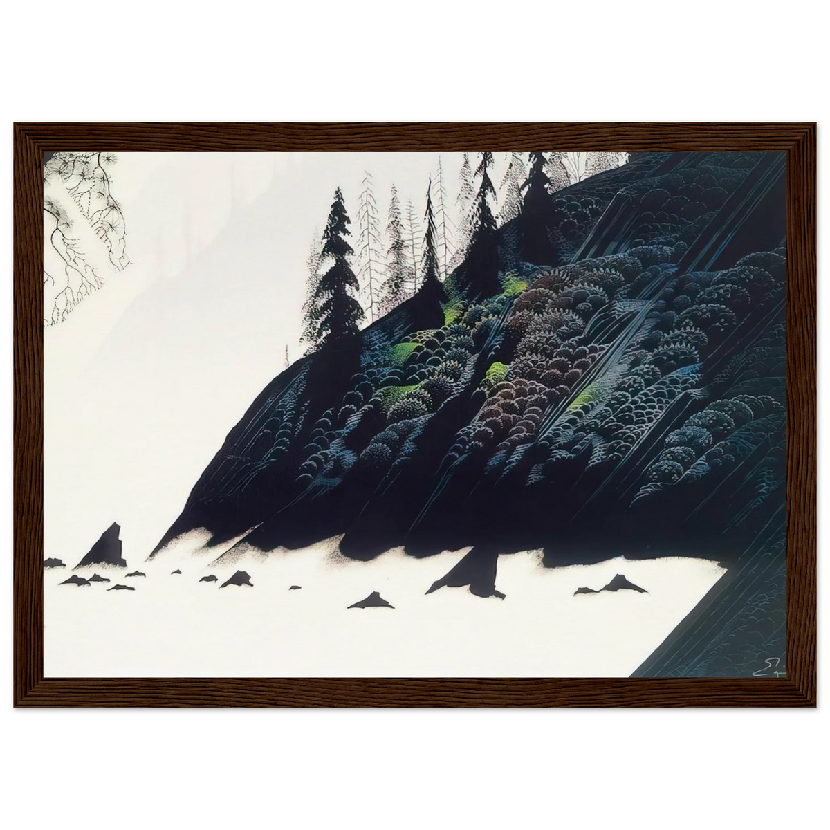 Spruce Redwoods and Pine Framed Poster | Eyvind Earle Framed Prints Wall Art | Eyvind Earle Prints
