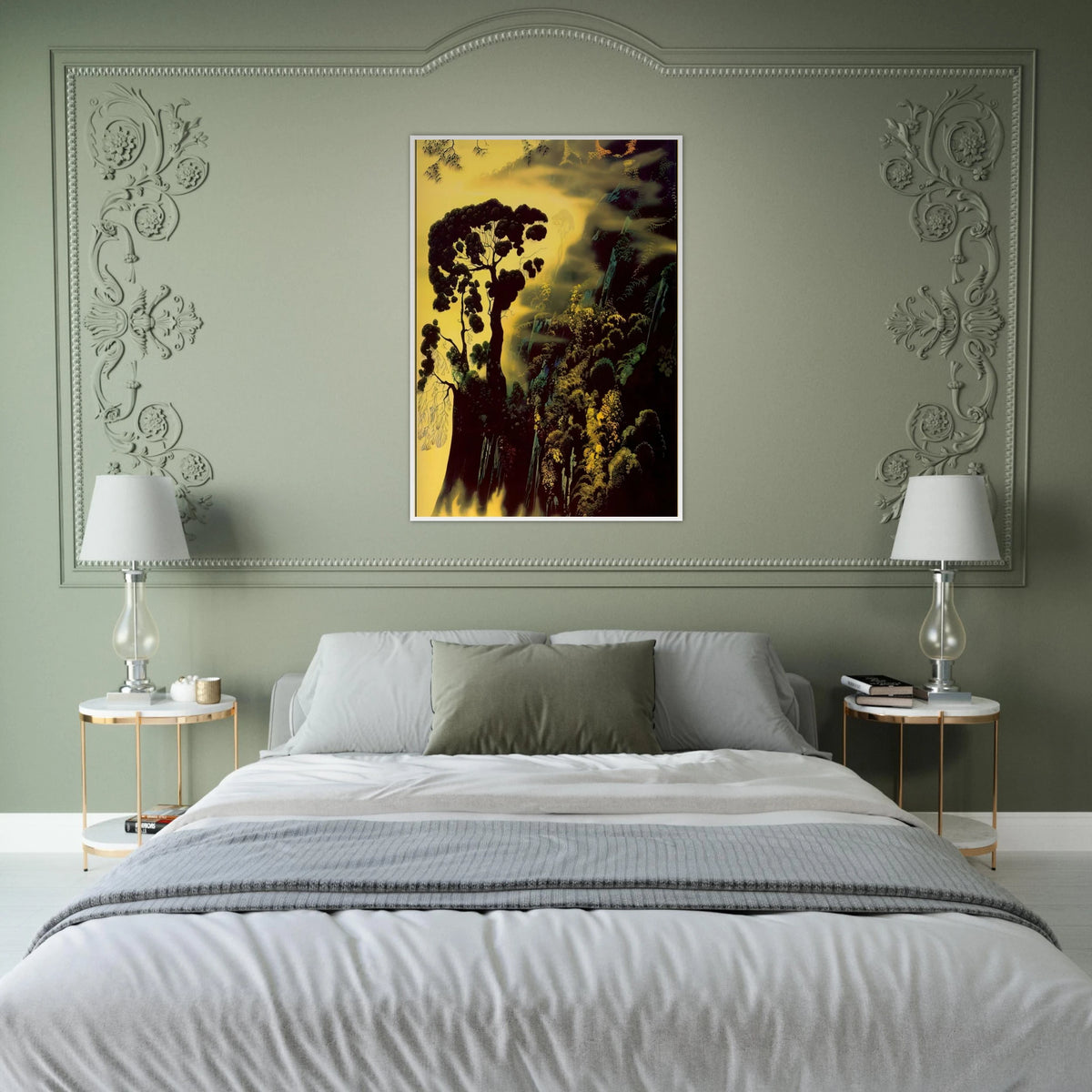Sunset Silhouette Framed Poster | Eyvind Earle Framed Prints Wall Art | Eyvind Earle Prints