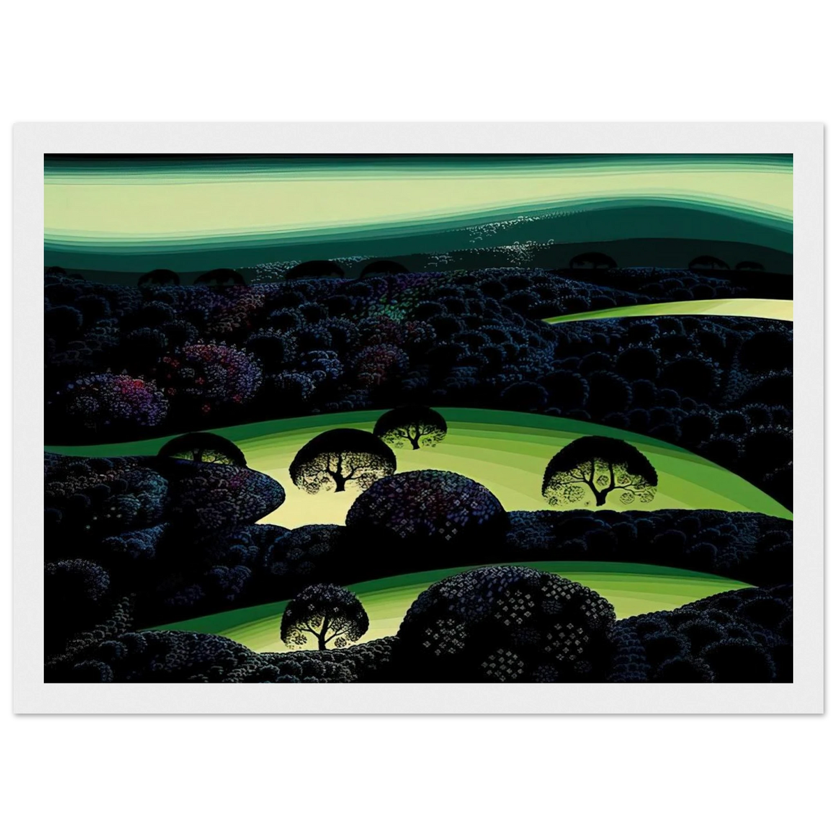 Nocturne Framed Poster | Eyvind Earle Framed Prints Wall Art | Eyvind Earle Prints