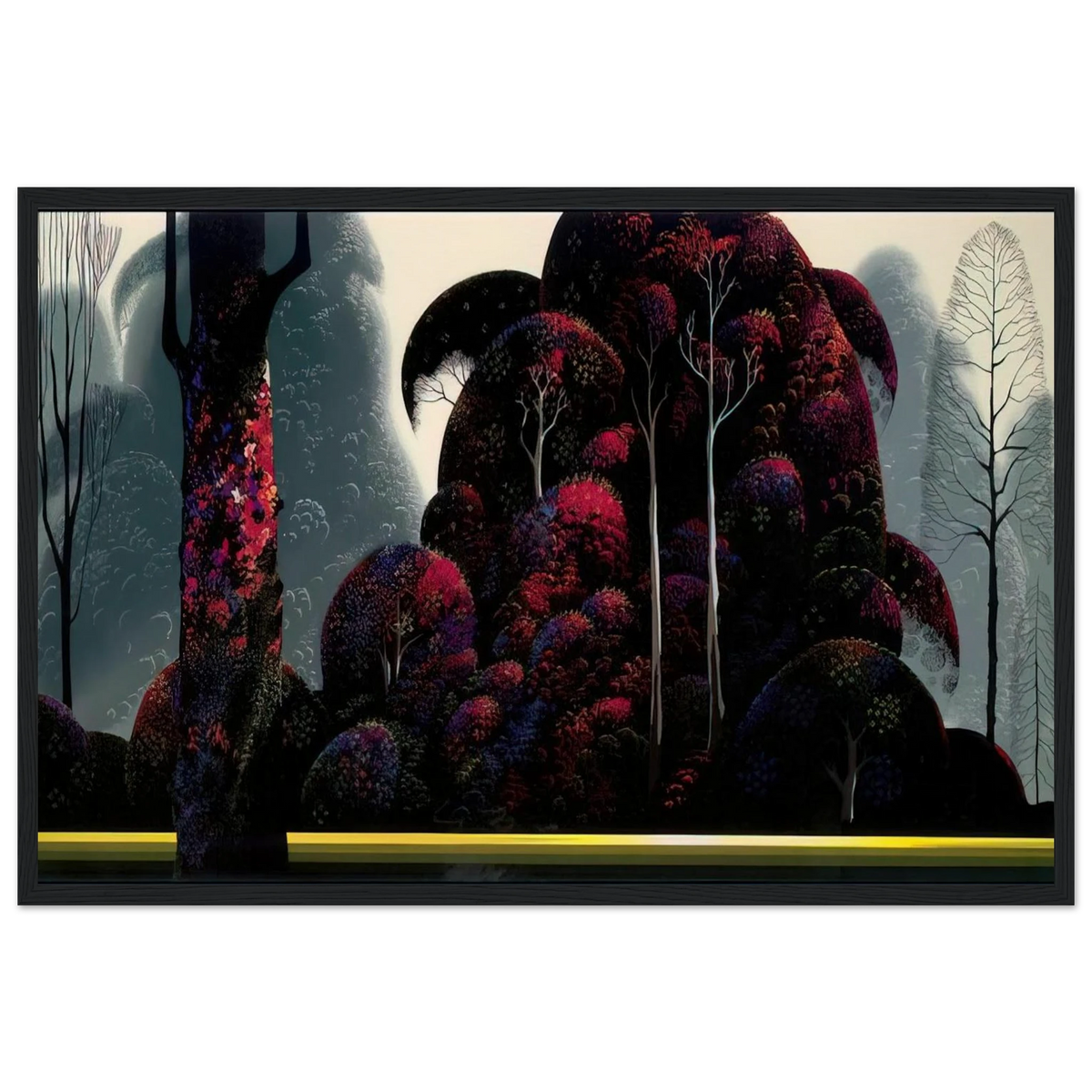 Crimson Eucalyptus Framed Poster | Eyvind Earle Framed Prints Wall Art | Eyvind Earle Prints