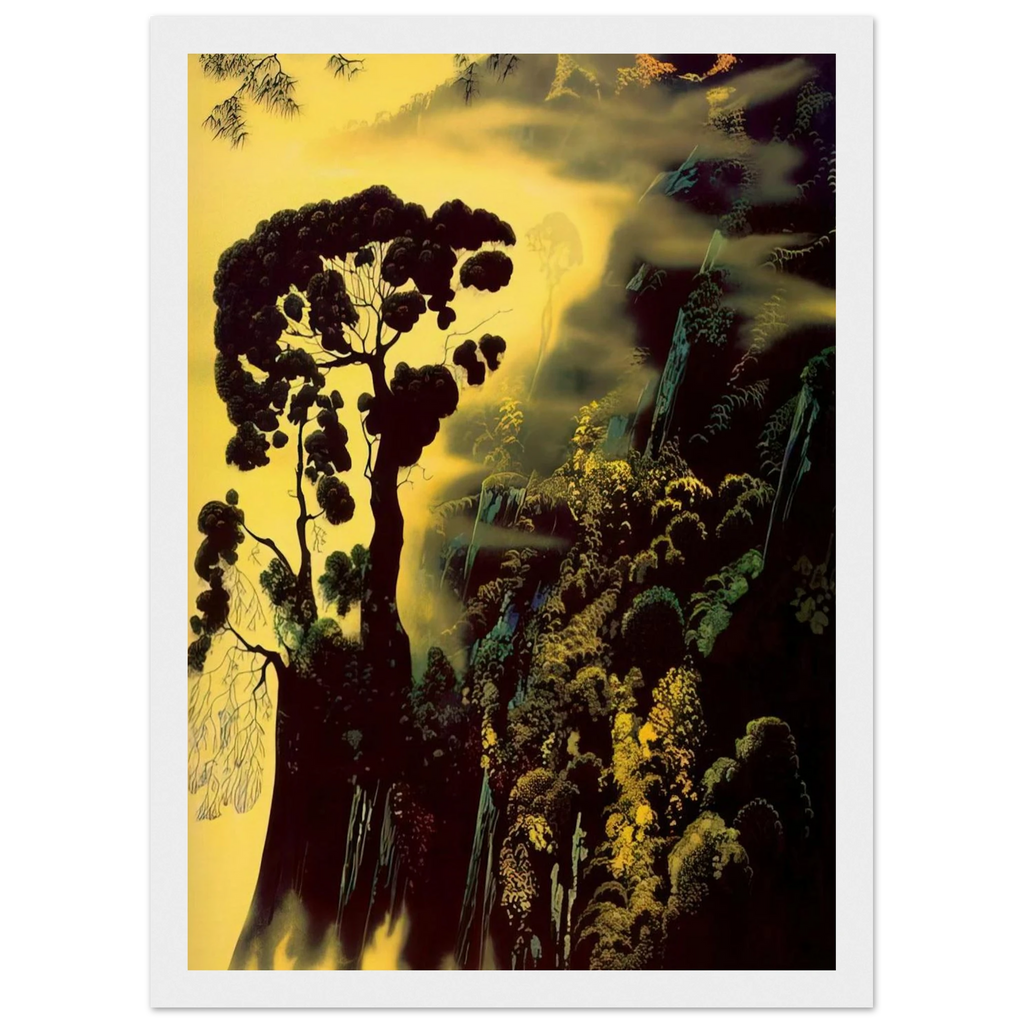 Sunset Silhouette Framed Poster | Eyvind Earle Framed Prints Wall Art | Eyvind Earle Prints