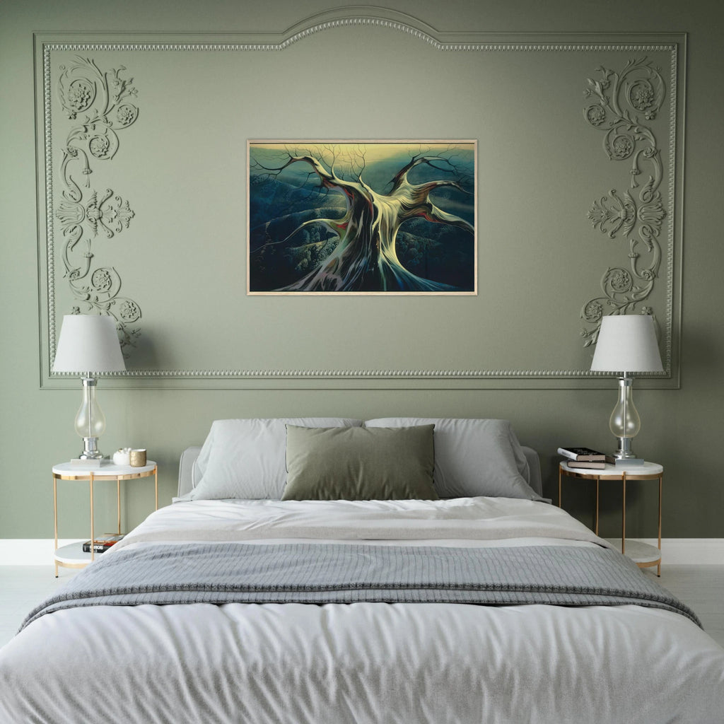 Moonlit Tree Trunk Framed Poster | Eyvind Earle Framed Prints Wall Art | Eyvind Earle Prints
