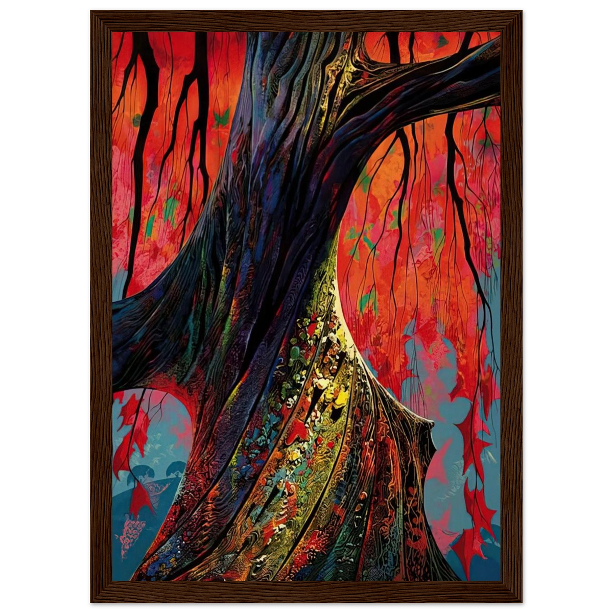 Fire red and gold Framed Poster | Eyvind Earle Framed Prints Wall Art | Eyvind Earle Prints