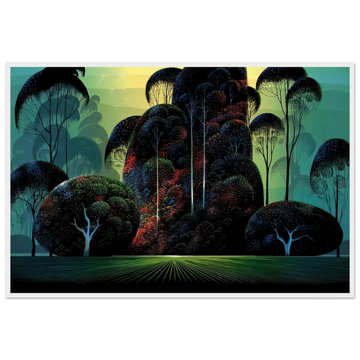 Mendacino Framed Poster | Eyvind Earle Framed Prints Wall Art | Eyvind Earle Prints