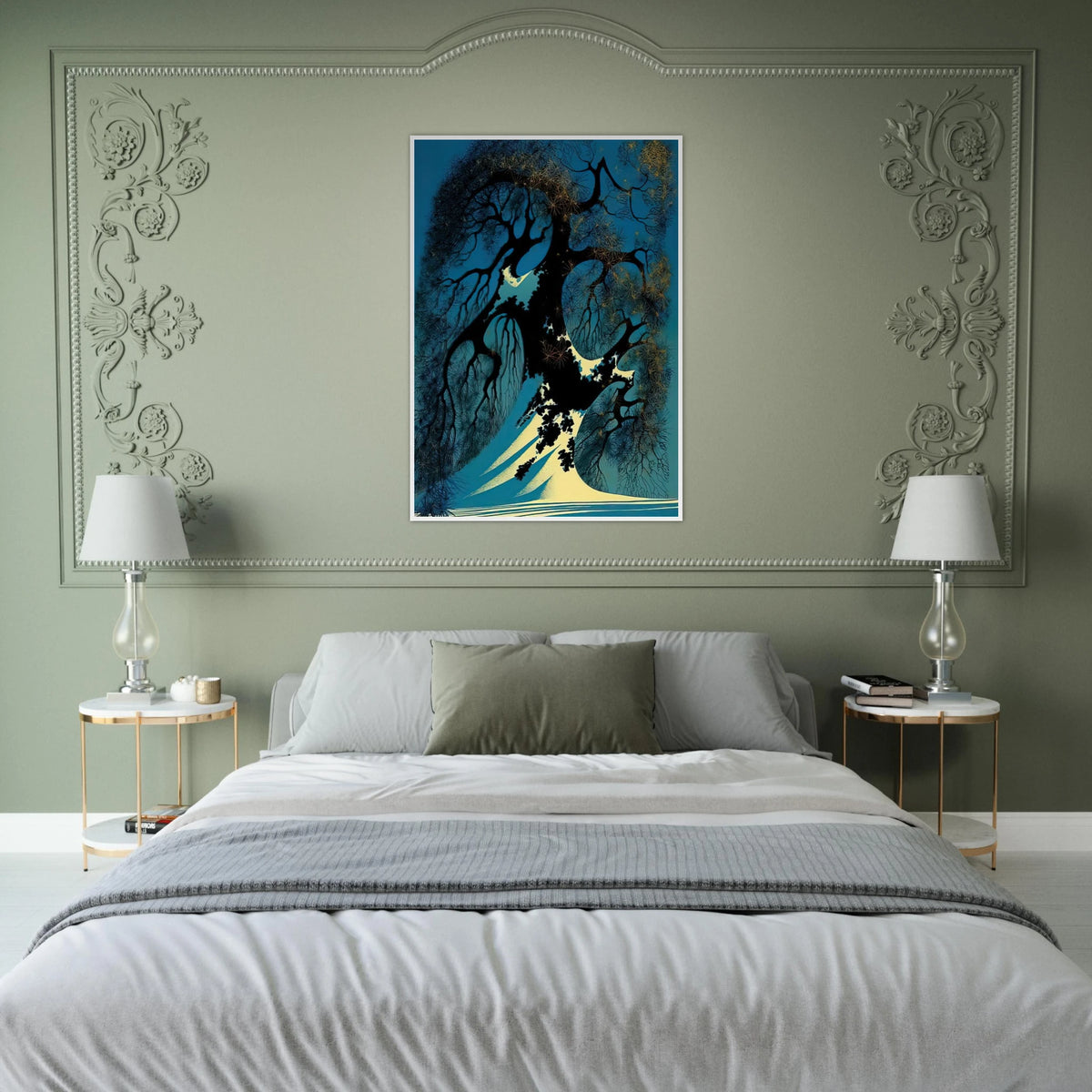Winter Bonsai Framed Poster | Eyvind Earle Framed Prints Wall Art | Eyvind Earle Prints