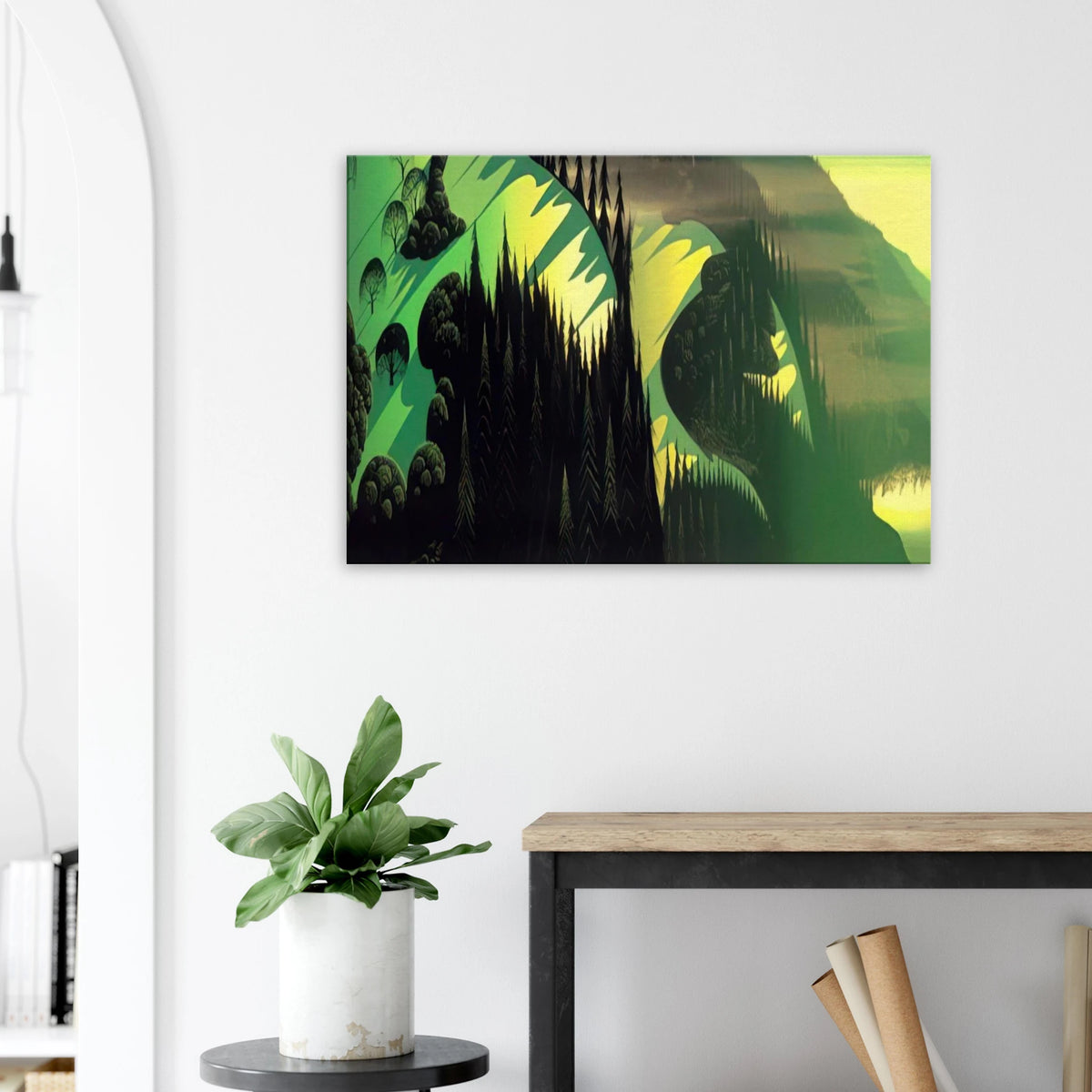 Three Pastures by the Sea Canvas | Eyvind Earle Canvas | Eyvind Earle Prints